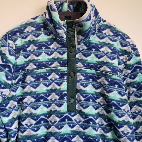 Orvis Fleece Women's Small Pullover Sweater Striped Blue Ski Resort - Picture 3 of 13